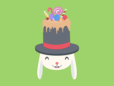magician rabbit app art character creative cute design flat graphic design happy illustration illustrator vector web website