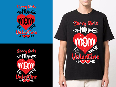 Mom valentines day typography design.