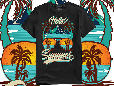 Hello summer graphic t shirt design