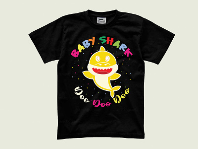 Baby Shark Doo Doo Doo typography  T-Shirts Vector illustration