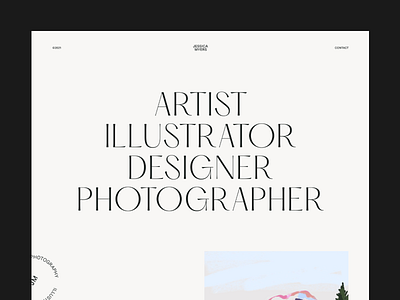 Jessica Myers - Portfolio for Artist & Designer artist clean design layout exploration minimal portfolio portfolio site typography web design whitespace