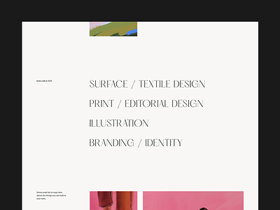 Jessica Myers - Portfolio for Artist & Designer grid layout minimal services typography webdesign