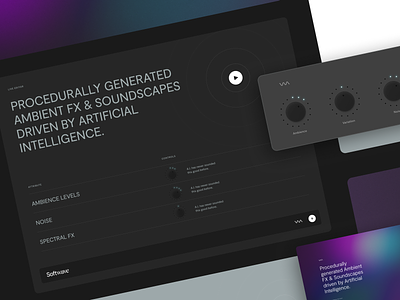 Softwave - Creative direction play audio brand branding design gradient identity minimal typography ui web design