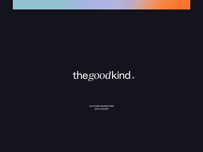 thegoodkind® - Branding for creative marketing consultancy brand branding gradient identity logo marketing marketing consultancy sans serif serif typography wordmark