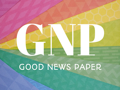 Good News Paper logo marketing rainbow typography