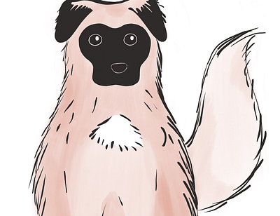 Fern animal cute dog drawing illustration procreate