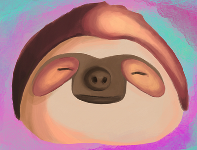 Retro Sloth 90s cute dream illustration procreate retro sloth
