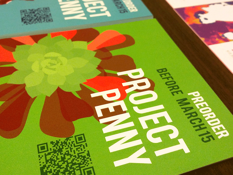 Project Penny Leaflets / One-pagers book fiction flower flyer leaflet marketing one page print