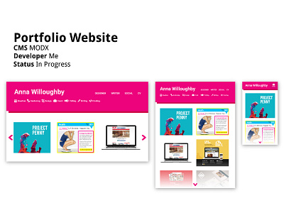 @happybana Portfolio Website bold designer developer magenta minimal modx pink responsive webdev