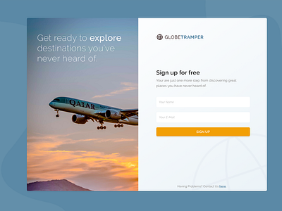 DailyUI #001 | Sign Up Landing Page