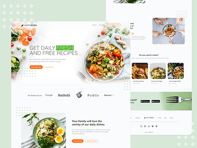 DailyUI #003 | Recipe App Landing Page