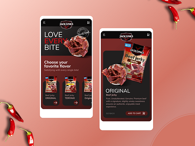 Beef Jerky Mobile Site beef jerky ecommerce food jerky mobile product page shop webdesign