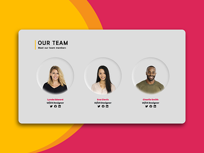 Our Team Section Design with Neumorphism bootstrap css front end development frontend html javascript minimal neumorphism neumorphism ui tilted ui web web design webdesign