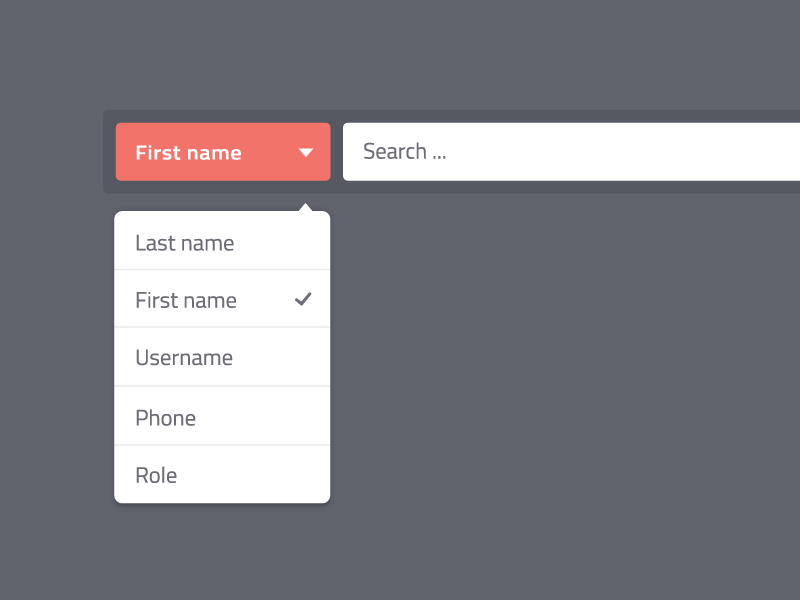 Search Dropdown Animation animation button dropdown filter flat minimal red search ui ux value