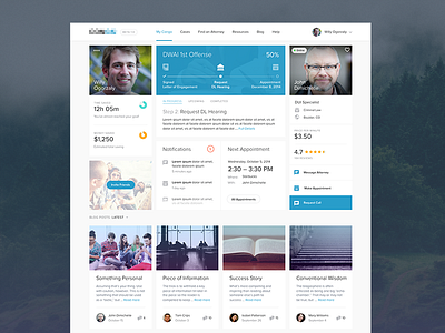 Legal Service App Dashboard UI app clean dashboard flat legal profile progress rating transparent ui web widget