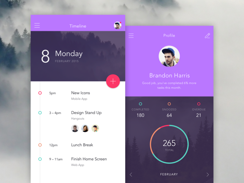 Timeline & Profile by Anton Aheichanka - Dribbble