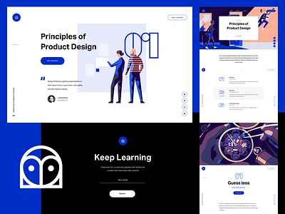 InVision - Design Education Web Portal book brand design education illustration invision landing layout page prototyping ui ux