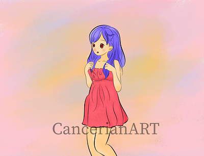 Watercolor Girl character characterdesign design girl illustration illustration line art watercolor