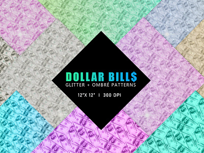 Glitter Dollar Bills , digital Papers