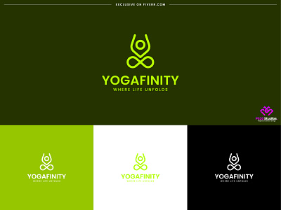 yoga Logo design - yogafinity branding identity brand brand development branding business logo creative logo design exercise fiverr graphic design health logo illustration logo minimalist logo typography vector yoga yoga logo