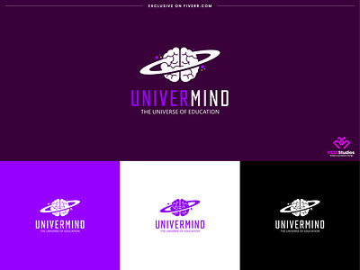 education design - univer mind branding identity brain logo brand brand development branding business logo creative logo design education logo fiverr illustration learning logo logo logo making ps20 studios universe logo