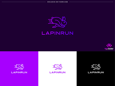 rabbit logo design - lapin run branding identity brand brand development branding branding developments business logo creative logo design fiverr iconic logo illustration logo logo design logo maker minimalist logo ps20 studios