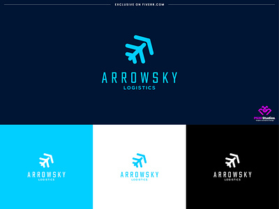 air plane Logo design - arrow sky branding identity