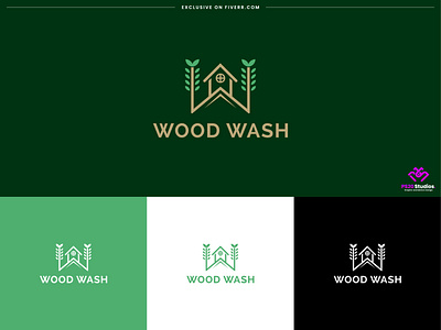 wood logo design - wood wash branding identity brand brand development branding business logo company branding company logo creative logo design eco logo fiverr green logo hotel logo iconic logo illustration logo minimal logo minimalist logo ps20 studios tree logo wood logo