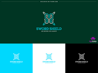 sword logo design - sword shield branding identity bank logo brand brand development branding business logo company branding company identity company logo creative logo design fiverr iconic logo illustration logo minimal logo minimalist logo protection logo security logo sword logo