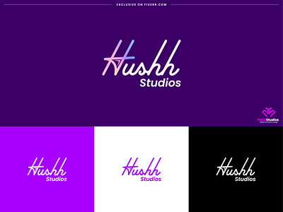 text logo design - hushh studios branding identity