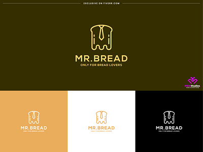 bread logo design - mr.bread branding identity brand brand development branding business logo creative logo design fiverr icon logo illustration logo minimal logo minimalist logo ps20 studios