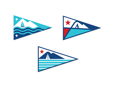 Yacht Club Burgees bellingham boat flag burgee flag design mt. baker pacific northwest pnw puget sound sailboat schooner triangle flag washington yacht club yacht flag