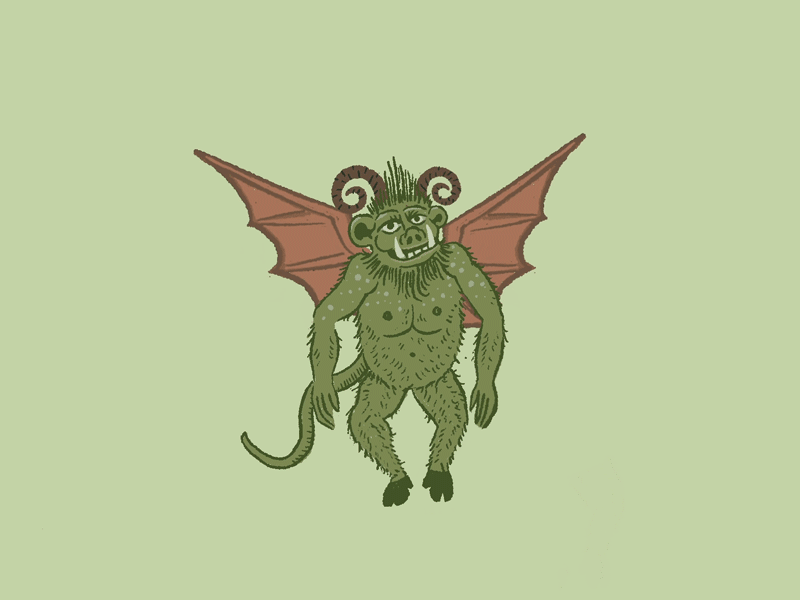 Demon Flight Cycle after effects animation bat wing cartoon demon flight cycle gif illustration music video procreate
