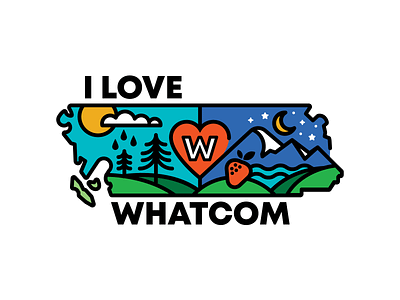 Whatcom County Campaign bellingham cascadia coronavirus covid 19 evergreen ferndale great outdoors great pnw illustration lummi island lynden mask nooksack river outdoor logo pandemic pnw puget sound thick lines washington state whatcom county
