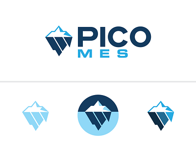 PICO Iceberg Logo arctic blue brand clean cold geometric glacier graphic design ice iceberg logo modern sharp start up tech vector