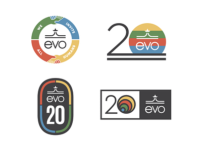 Evo Anniversary Logo badge bike brand camp evo evolution evolve geometric logo mountain outdoor shapes skate skateboarding ski snowboarding sports surf type typography