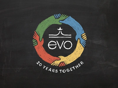 evo together branding chalk compassion diversity evo evolution evolve hands logo helping hand hold hands illustration outdoor pnw seattle shake hands sketch sports strength texture together