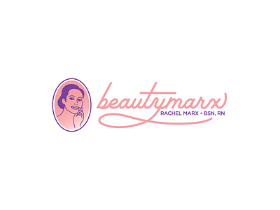 beautymarx beautiful beauty branding elegant fancy female feminine logo design makeup medical mirror nurse script skin skincare soft treatment woman