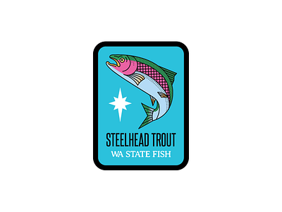 Trout Sticker fish fish jumping fish sticker fisherman fishing illustration pacific northwest pnw rainbow trout salmon state fish steelhead swimming trout vector wa state washington state