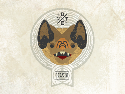 Black Eyes & Neckties badge bat emblem gigposter halloween head illustration texture