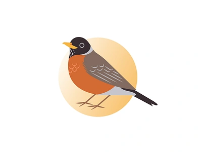 American Robin american artivem autumn bird branding fall geometric illustration illustrator mead packaging pretty bird robin shapes vector