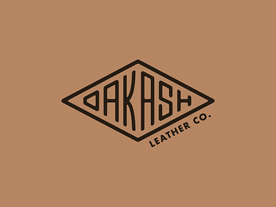 Oak Ash Leather Co. brand branding canvas craft custom type diamond emboss futura hand type leather leather work logo monoline small business stamp tool type typography
