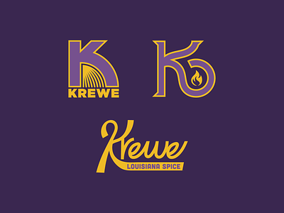 Krewe Spice Blend bbq sauce brand branding canjun creole custon stype heat k k logo label letter mark logo louisiana new orleans packaging purple and gold southern spice spice blend typography