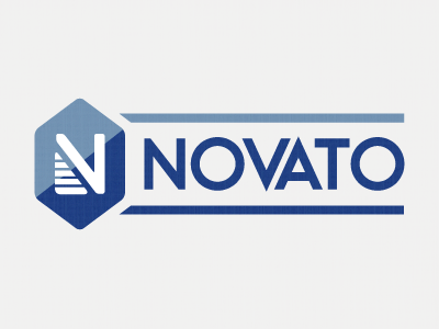 Novato art gallery blue brand clothing geometric hexagon identity logo modern think lines