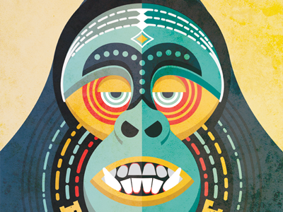 Benefest Gorilla ape chimp festival geometric gig poster gorilla illustration poster texture