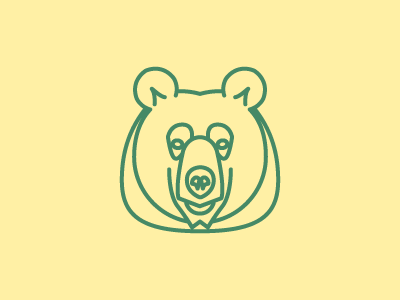 Bear Head bear bear head icon illustration line art line craft thick lines