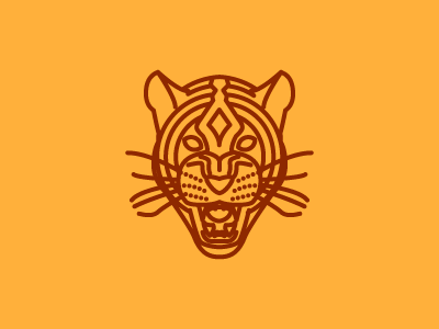 Leopard Head bear bear head icon illustration line art line craft thick lines