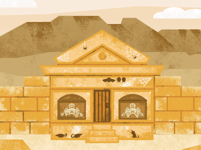 Tomb of Kish bricks coffin dead sea grave illustration land of benjamin rats skeleton stones texture texture shading tomb