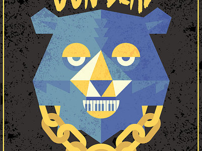 DunDeal bear diamond geometric gigposter gold chain hip hop illustration keyboard poster rap stoned texture