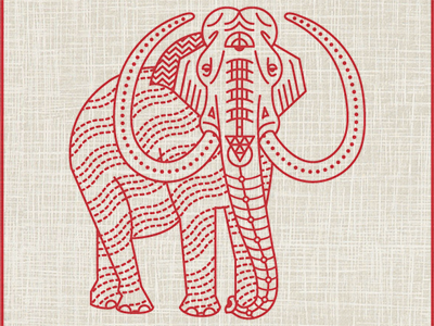 Columbian Mammoth elephant extinct fossil illustration line art line craft mammoth pattern tusk washington state wave